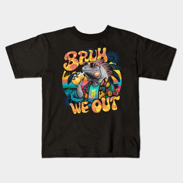 Bruh we out Galapagos marine iguana adventures. Summer vibes Kids T-Shirt by TRACHLUIM